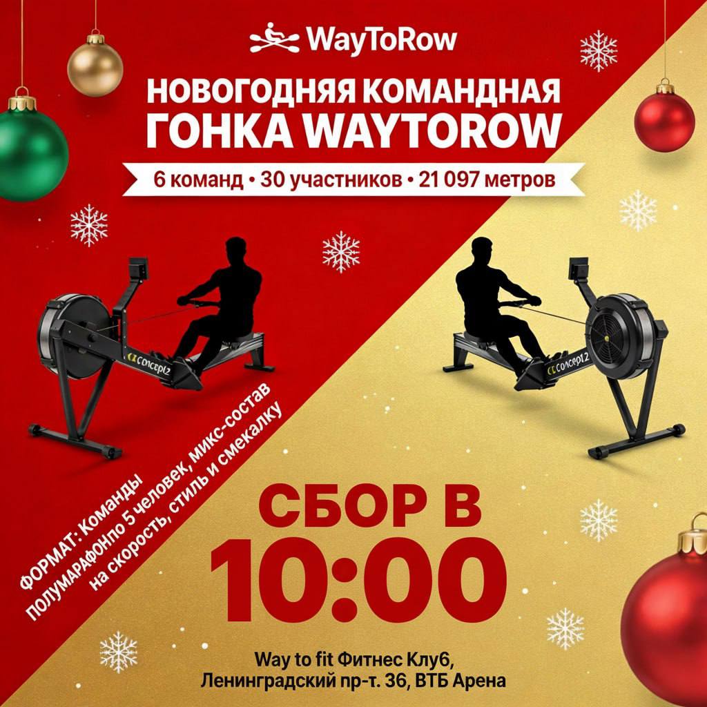 Новогодняя гребная эстафета «Гонка в красных шапках»! 